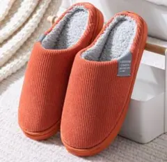 室内用もこもこ裏起毛スリッパ 男女兼用 オレンジ
