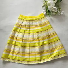 アナイANAYI フレアスカート（36）ボーダー柄　ビタミンカラー　日本製