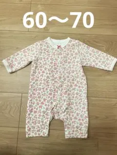 ヘビーロンパース 花柄　春物　60〜70 女の子
