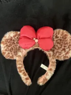 希少 ディズニー ミニー カチューシャ ヒョウ柄 デカリボン リボン
