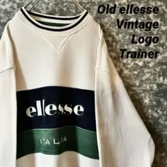 ellese ビンテージ コットン ニットトレーナー デカロゴ 古着 ストリート