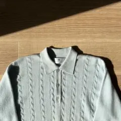 90s Ballantyne カシミヤ ケーブル ニット ポロ スコットランド