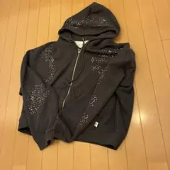 VYBES ラインストーン装飾 パーカー ブラック M - メルカリ