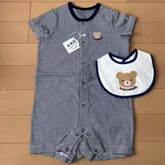 【スタイつき❤︎】ミキハウス★新品タグ付き 80㎝ 男の子用 ショートオール