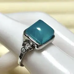 （873)神秘的なアマゾナイト◆天然石◆リング◆指輪◆エメラルドグリーン
