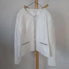 ノーカラージャケット　ホワイト　華やか　入園入学式　11号