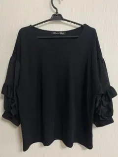 pinion club ピニオンクラブ 袖フリル付 カットソー