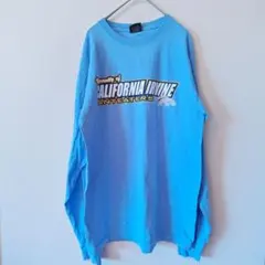 長袖カットソー 【フリー】ロゴT 水色 カジュアル 秋冬