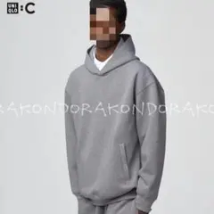 S ユニクロ スウェット オーバーサイズ プルパーカ パーカー 05 gray