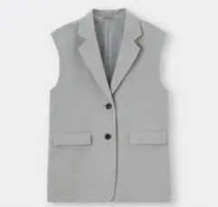 【美品】GU ノースリーブ　テーラードジャケット　ベスト ジレ　グレー　M