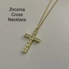 クロスネックレス　ジルコニア　ゴールド　ペア　カップル　高品質　メンズレディース