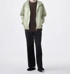 GU ワイドストレートスラックス 丈長め