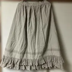 裾2段フリル スカラップレース ピンタック スカート サマンサモスモス ミント