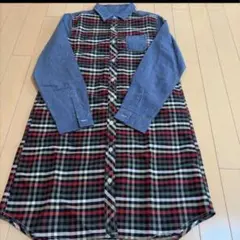 アーノルドパーマー　長袖ロングシャツワンピース　デニム　美品