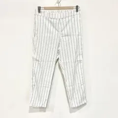 ストレッチパンツ【LL】スリムパンツ　ストライプ　ウエストゴム　大きいサイズ