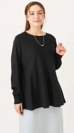 eur3【大きいサイズ】ペプラムニット　サイズ2のサムネイル