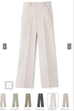 GRL センタープレス ストレートパンツ オフホワイト XSサイズ ai07