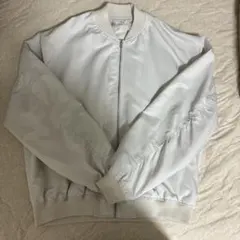 ホワイト ジッパー付き ブルゾン