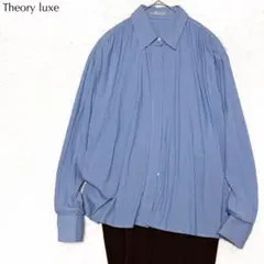 【美品】セオリーリュクス 比翼 とろみ ギャザー ブラウス オフィス 上品