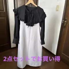 INGNI ブラック　ブラウス& イオントップバリュー　グレージャンパースカート