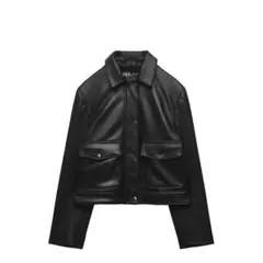 zara フェイクレザージャケット