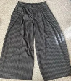 ストライプ ワイドパンツ　　XLsize 形綺麗　ウエストゴム　タグ無し　良品