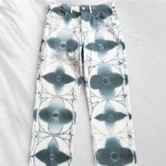 美品 ルイヴィトン モノグラム シボリ プリント デニム パンツ ジーンズのサムネイル