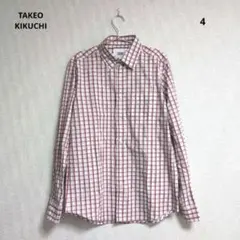 TAKEO KIKUCHI 長袖チェックシャツ サイズ4 男性