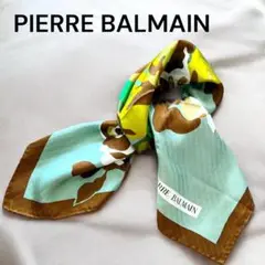 【極美品】Pierre Balmain スカーフ ローズ柄 シルク 大判