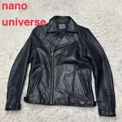 nano universe 本革　牛革　ダブルライダースジャケット　ブラック　M