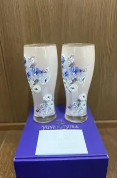 YUMI KATSURA 花柄ガラスグラス 2個セット
