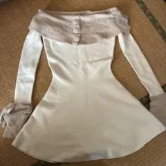 ダーリッチ Darich オフショルシャギーニットミニワンピース