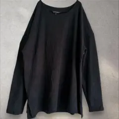 ブラックトップス【XXL】希少サイズ ゆるだぼ 黒スウェット 3L 4Lのサムネイル