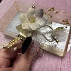 和装髪飾りセット ホワイトフラワー