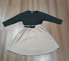 devirock ワンピース 120cm　グレー　ベージュ