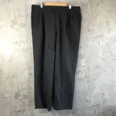 E539古着　スラックス　チャコール　無地　90s Y2K