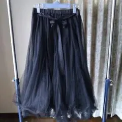 Maison de FLEUR チュールレイヤードフレアスカート