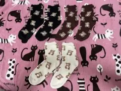 【まとめ売り】くま柄 ソックス 3足セット