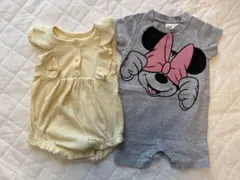 GAP Baby H&Mイエローとグレー ミニーマウスのロンパースセット
