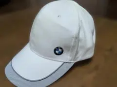未使用 BMW オリジナル キャップ ホワイト ロゴ刺繍 メッシュ フリーサイズのサムネイル