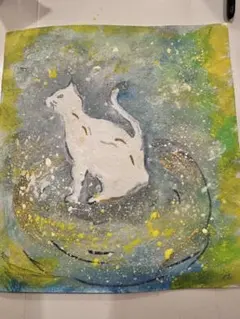 水彩画 猫 アート