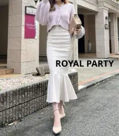 ROYAL PARTY ガムストレッチマーメイドスカート ベージュ　M