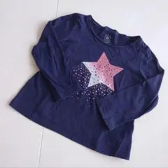 GAP　キッズ　ガールズ　ネイビー 星プリント Tシャツ　100センチ