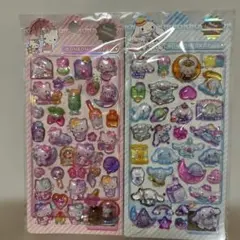 ハローキティ・シナモロール 立体シール2シートセット