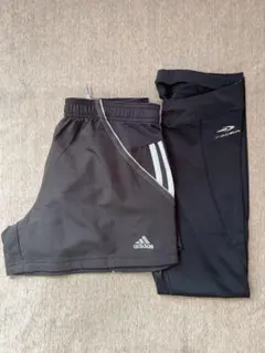 【美品】adidas ショートパンツTIGORAスパッツ　ランニング品まとめ売り