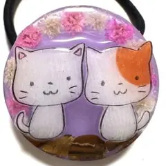 ゆきそら様お取置き レジンヘアゴム みかんと猫ちゃん クリア紅葉ホロNo.787 海塗り猫ちゃんヘアゴム 4個 - メルカリ