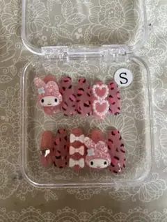 ネイルチップ マイメロディ レオパード ピンク ロング Sサイズ