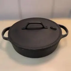 南部鉄器 池永鋳物 両手鍋 とグリルプレート蓋付きセット ブラック