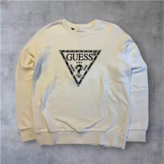 ゲス レディーススウェット 00s 三角ロゴ刺繍 綿 白 S Y2Kのサムネイル
