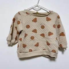 ベビー トレーナー 【80cm】 パイル ブラウン 子供 長袖 クマ クッキー